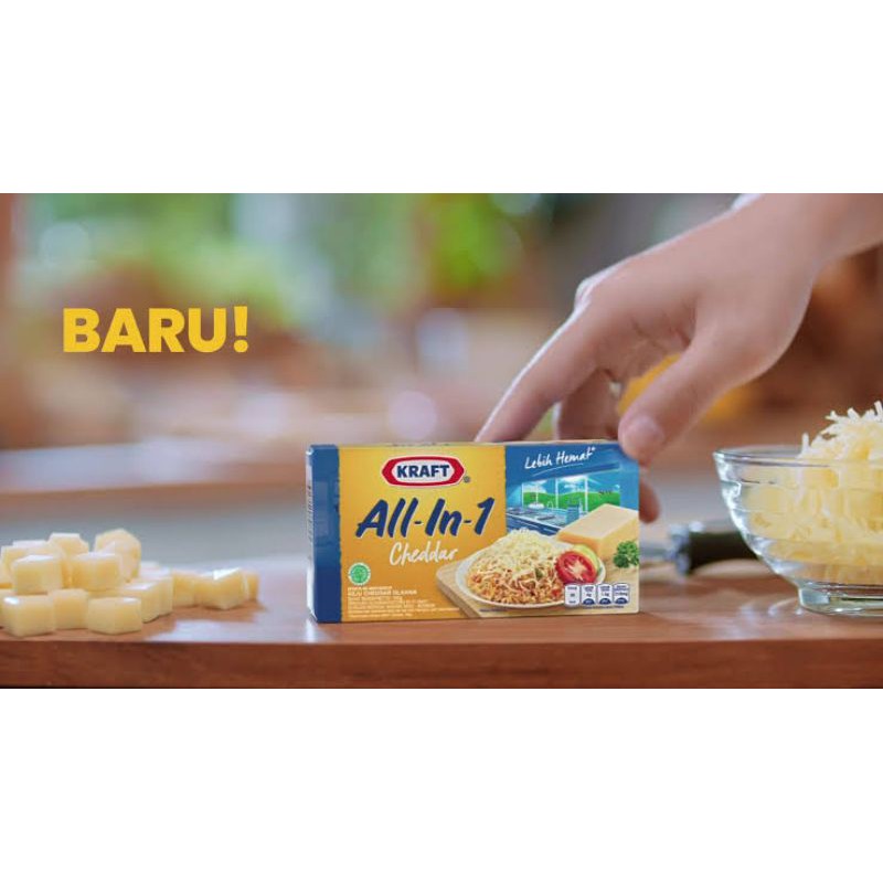 Keju Kraft all in 1 one blok 165gr promo termurah cheddar cheese keju parut tabur bahan kue cemilan keju murah