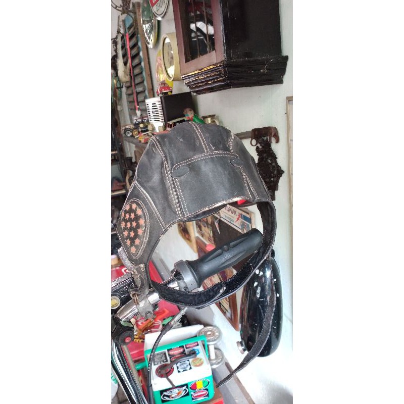 Jual Helm Helmet Harley Davidson Motor Tua Kulit Latter Ori Langka Antik Shopee Indonesia