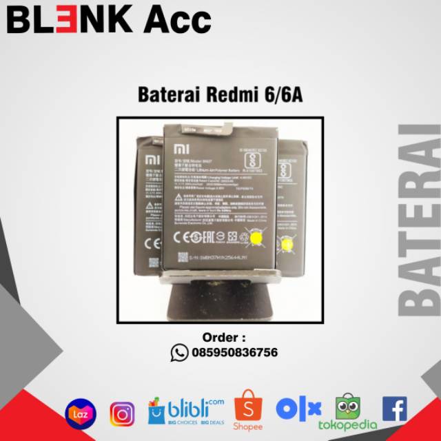 Battery Baterai Xiaomi Redmi 6/ Redmi 6A BN37 Kualitas Original GRADE A garansi 6bulan