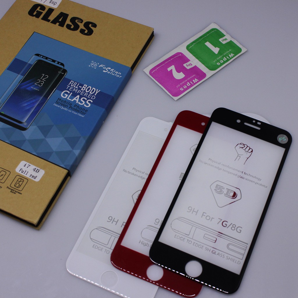 FS tempered Glass Anti Gores Color Premium Full Body Iphone X