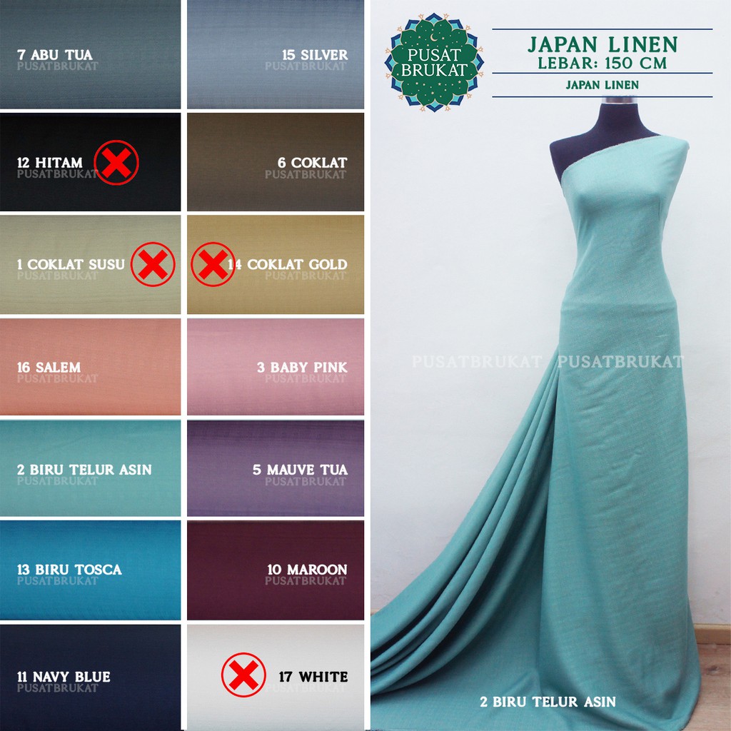 JAPAN LINEN - KAIN LINEN JEPANG POLOS [harga per 0.5m]