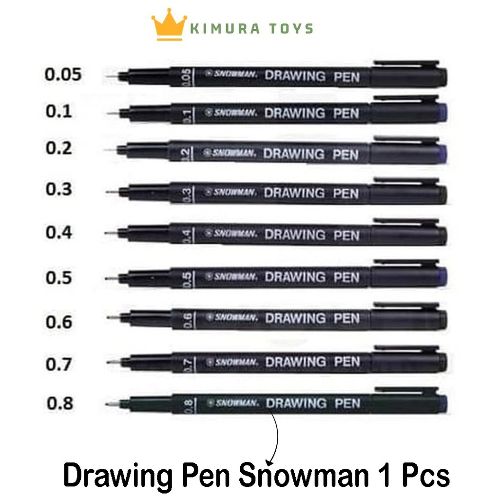 

Snowman Drawing Pen Tinta Hitam Harga Satuan (1Pcs)
