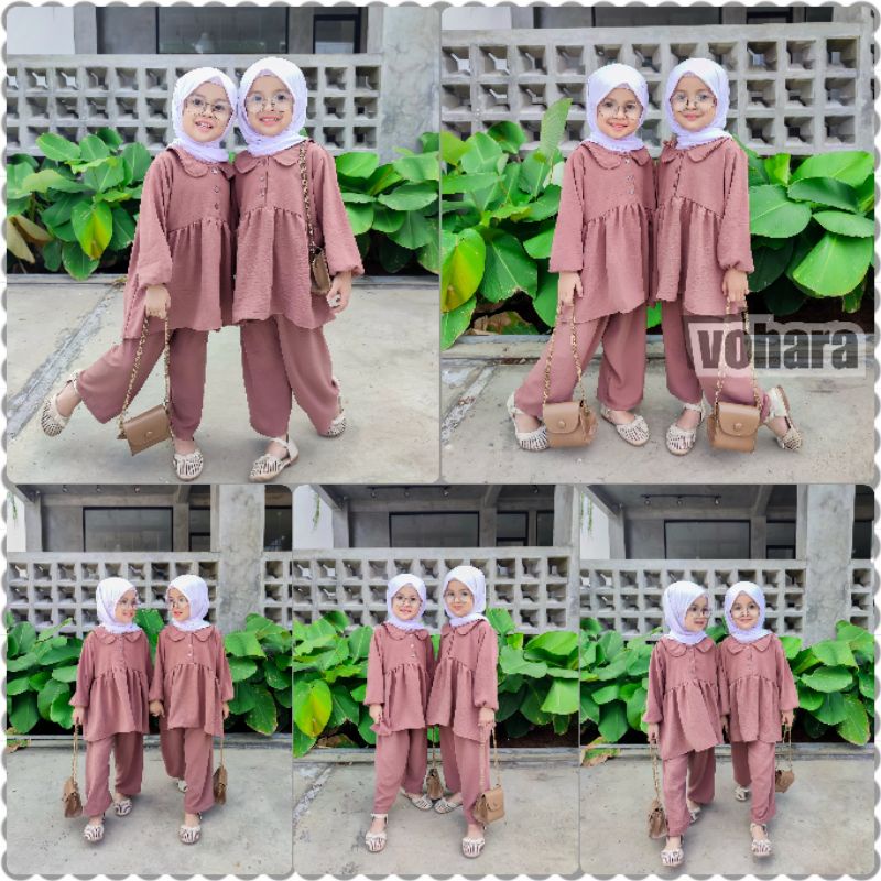 1-5 Tahun One Set MALIKA Crinckle PREMIUM Setelan Anak Perempuan