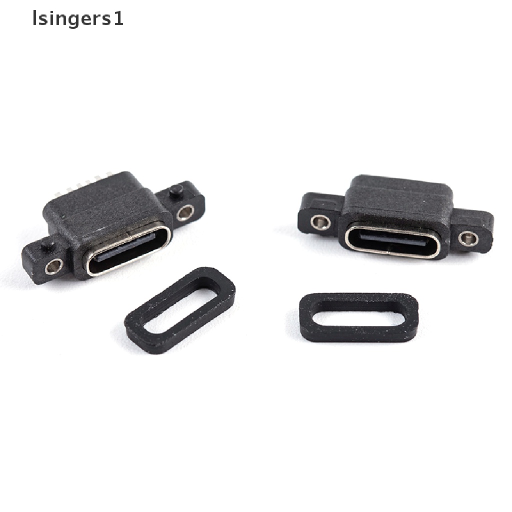 (lsingers1) 2pcs Soket Konektor Usb 3.1 Tipe-C 6 Pin SMD DIP Untuk PCB DIY