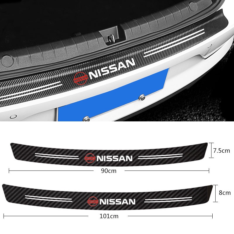 Pelindung Bumper Belakang Bagasi Ekor Mobil Stiker Serat Karbon Untuk Nissan March Almera Note Tida Sylphy Juke X-trail Livina