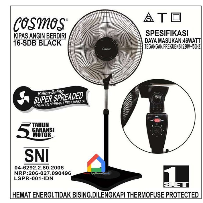 Kipas Angin Cosmos 16 SDB / Stand Fan Cosmos 16SDB