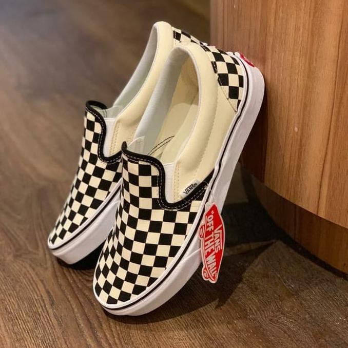 Barang Terjamin VANS SLIP ON CHECKERSBOARD GLOBAL ORIGINAL PK BNIB CUCI GUDANG