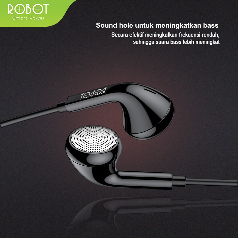 Headset Robot RE601S High-Definition Sound Headset Wired Earphone Bass Original RE 601S