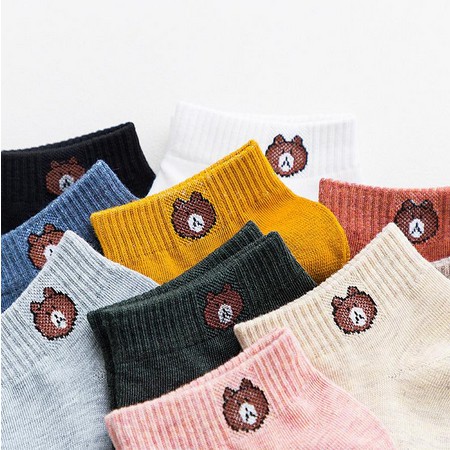 ⭐𝐈𝐇𝐒 𝟎𝟔𝟑⭐️Kaos Kaki Pria Wanita Motif Beruang Kaos Kaki Semata Ankle Socks-4