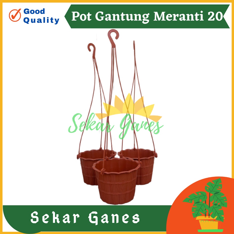 Pot Gantung Meranti 20 Merah Bata Merah Coklat Terracota Terracotta Pot Bunga Gantung Motif Gentong Mirip Country Murah Termasuk Tali Pot Bunga Gantung Murah Grosir Unik Plastik Putih