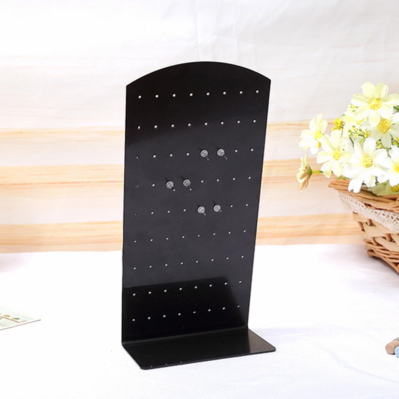 Papan Display Perhiasan Anting Stud 48 / 72 Lubang Bentuk L Bahan Plastik Portabel