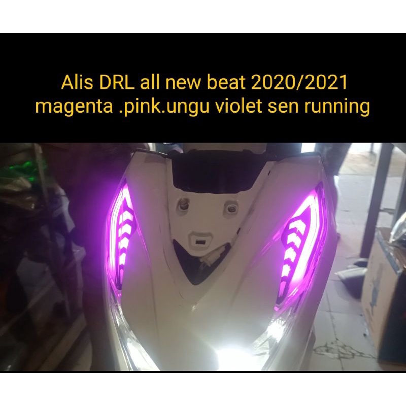 lampu alis DRL Running all new beat deluxe 2020/2021 violet  PNP langsung pasang