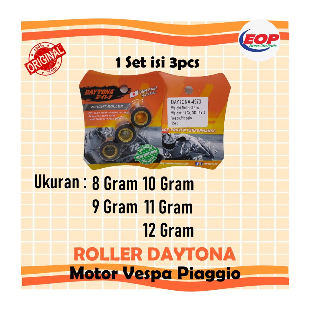 Daytona Roller Vespa Piaggio; Primavera; Sprint; GTS 8,9,10,11,12 gr