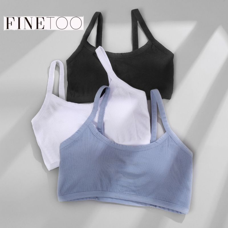 FINETOO FT03 Sport Bra Busa Tanpa Kawat Tali Garis Belakang Push Up Gym Fitness Jogging Yoga Pakaian Dalam