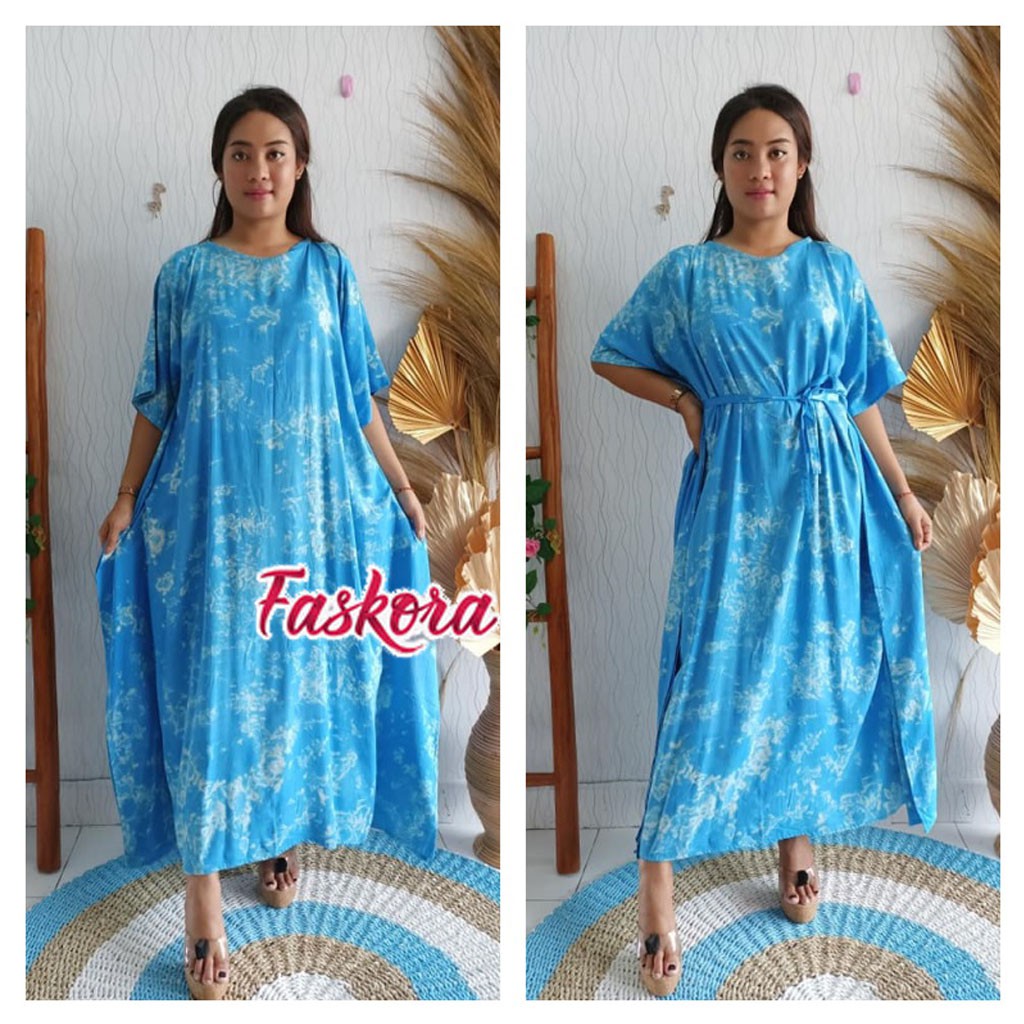 Kaftan Murah Jumbo / Baju Kaftan Wanita Terbaru Lebaran / Kaftan Polos Panjang Tie dye