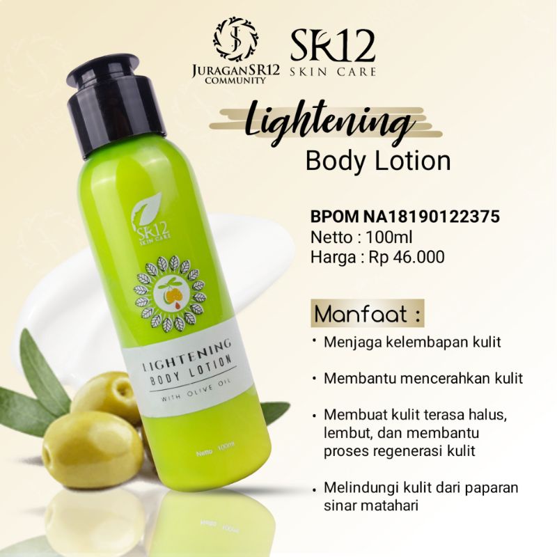 LIGHTENING BODY LOTION SR12 / LOTION PENCERAH / ANTI UV / SPF 30+++