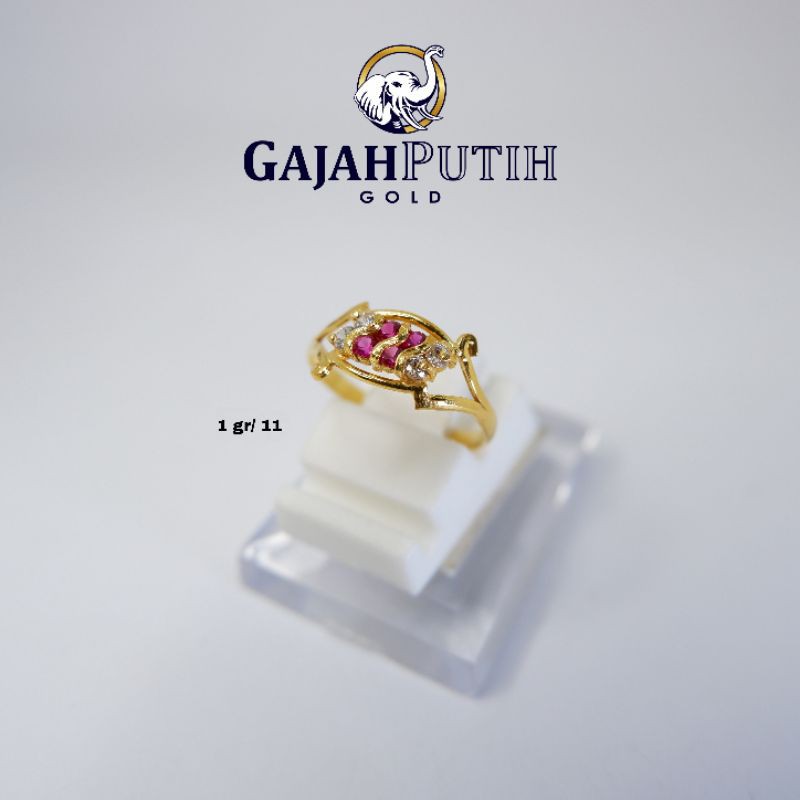 1gr Cincin Model Permata Emas Asli kodeO11011