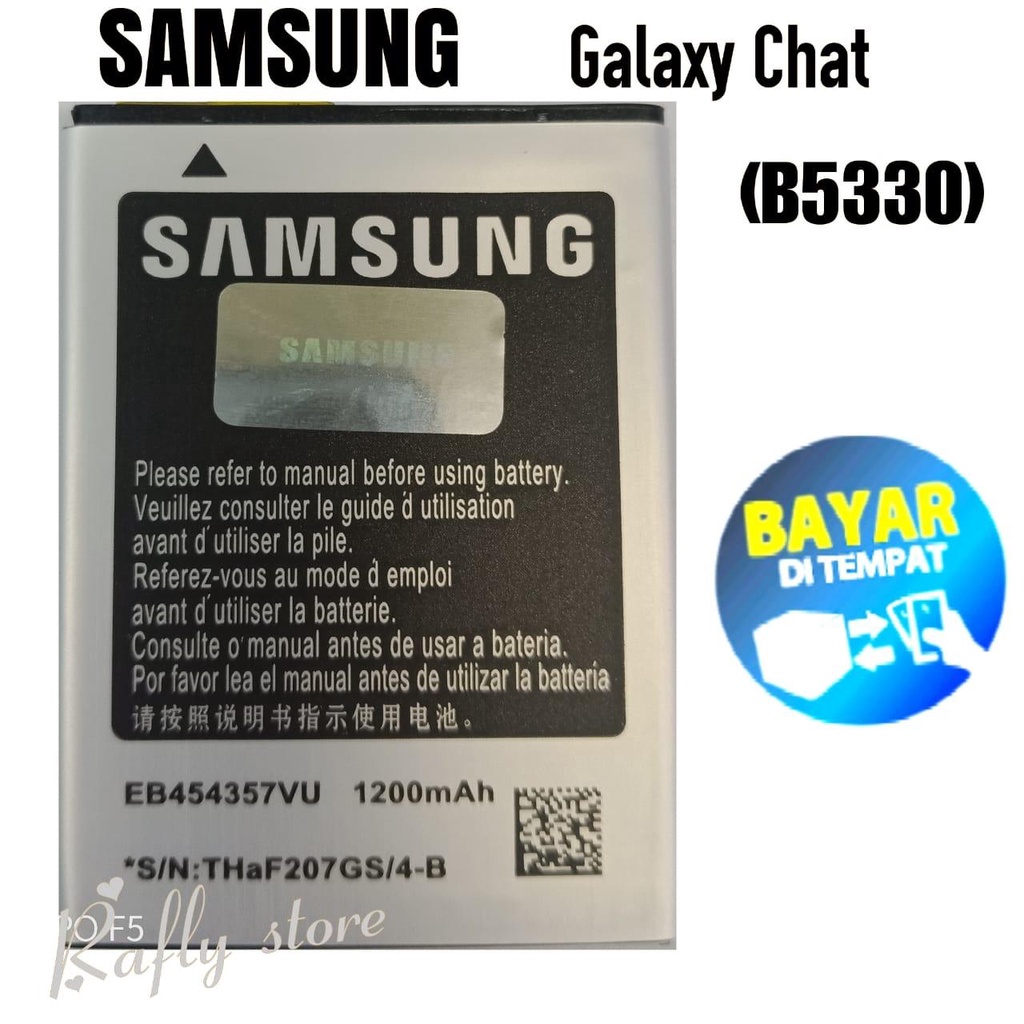 Rafly; Batrai Samsung Galaxy Chat (B5330) Baterai Handphone Batre Android Battery Batere Samsung Galaxy Chat (B5330) EB454357VU 1200mAh / Rafly store