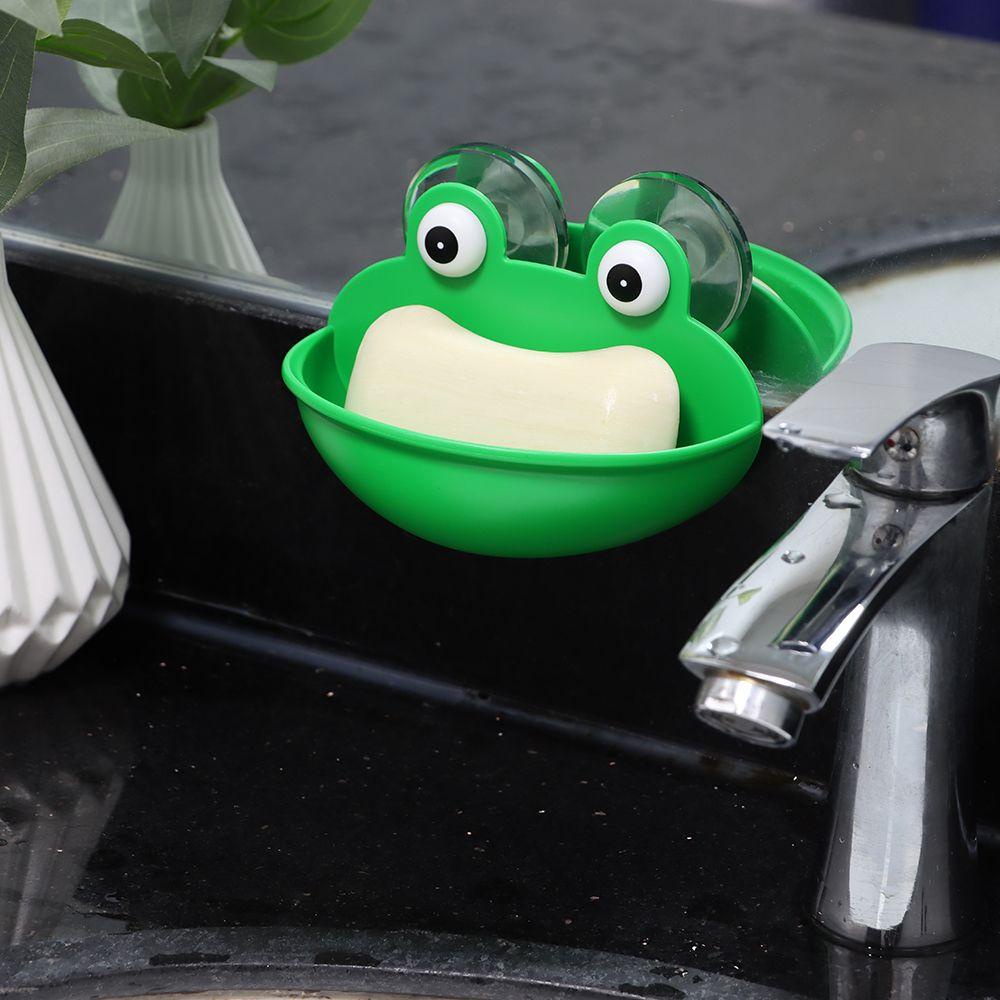 Tempat Sabun Kodok Nanas Dapur Hijau Frog Drain Tray Holder Self-adhesive Rak Gantung Bocor Rak Pembuangan Air