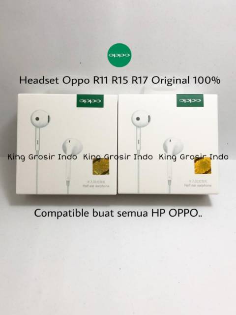 Headset Oppo Original 100% R7 R11 R15 R17 F5 F7 F9 F11 Pro Earphone Handsfree