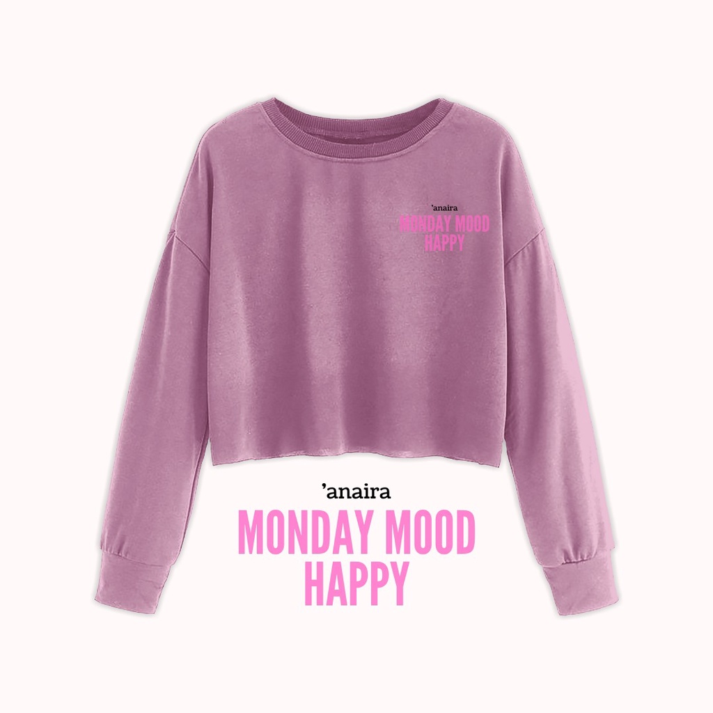 SWEATER CROP MONDAY MOOD HAPPY ANAIRAOFFICIAL