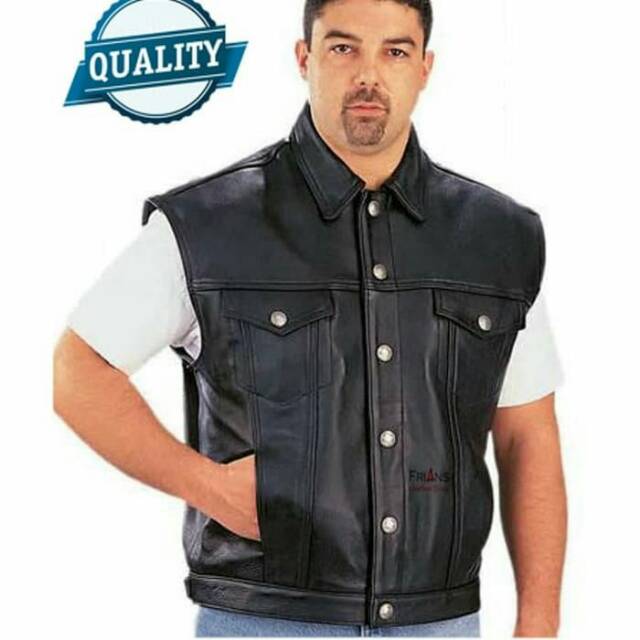 Vest biker pria semi kulit terbaru