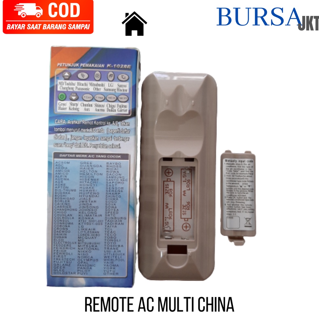 REMOTE AC MULTI CHINA SPLIT INVERTER LOW WATT 1028TR