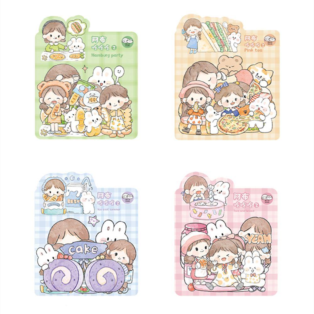 Populer 27pcs Stiker Alat Tulis Telepon Lucu Label Tahan Air Cream Kelinci Cangkir Air Sticker