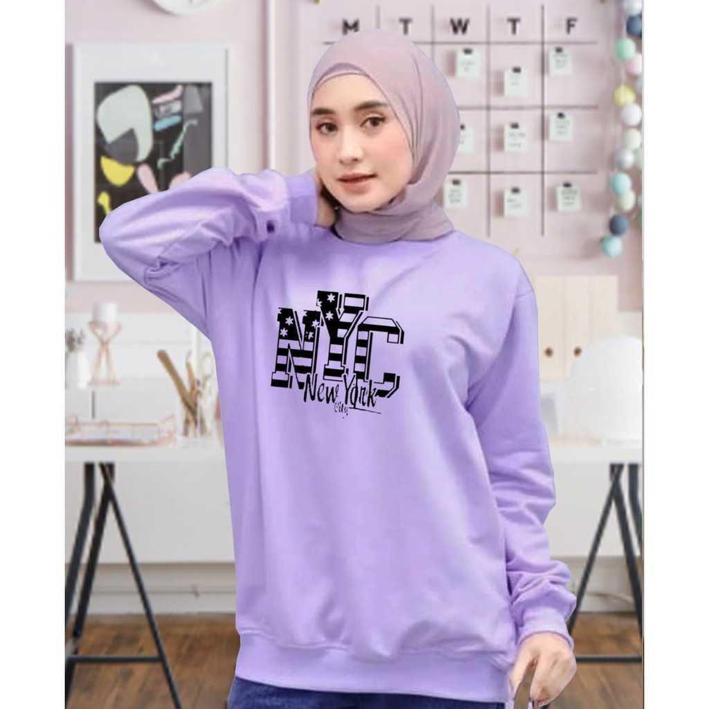 Kaos Lengan Panjang NYC/ Kaos Sweatshirt / Atasan Wanita / Atasan Wanita Lengan Panjang