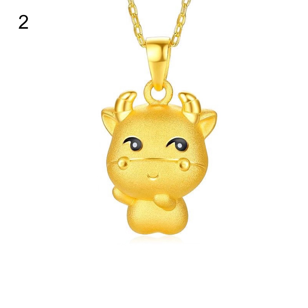 Hu Hu Hu Hu Hu Alat Bantu Pasang Kacamata♡ Kalung Rantai Liontin Lambang Zodiak Sapi Bahan Kuningan Untuk Travel