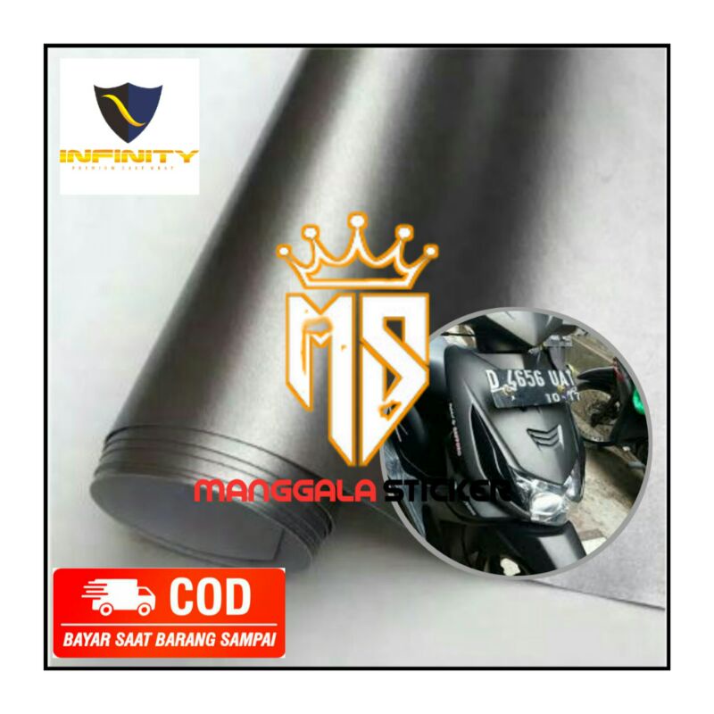 STIKER SKOTLET ABU METALIK DOFF / SKOTLET ABU ABU DOFF METALI INIFINITY UNTUK BODI MOTOR DAN MOBIL S