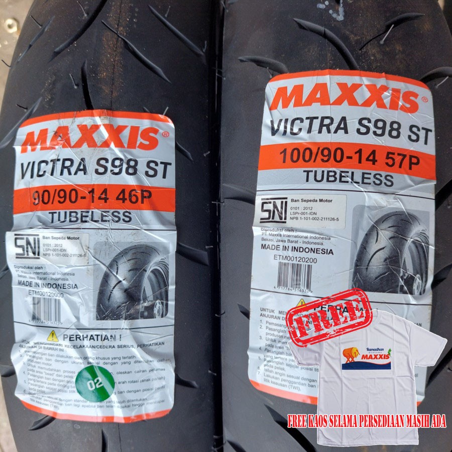 Ban Tubeless Maxxis Victra Sepasang 90/90-14 &amp; 100/90-14