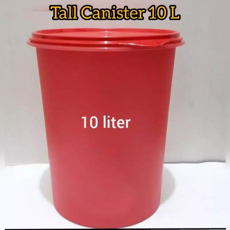 Tall canister tupperware 10liter peach