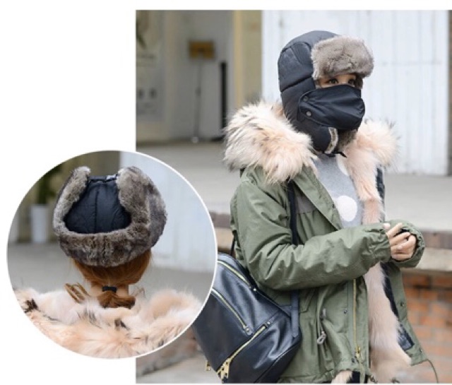 IMPORT MOLLAD Hat Bomber Topi Ushanka Parka Winter Musim Dingin Bulu Tebal Bomber Hat