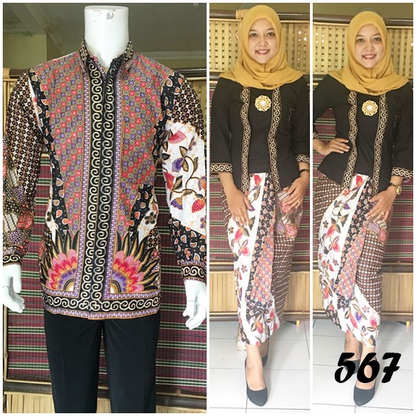 Setelan batik Arista/ rok and blus batik Arinda hitam