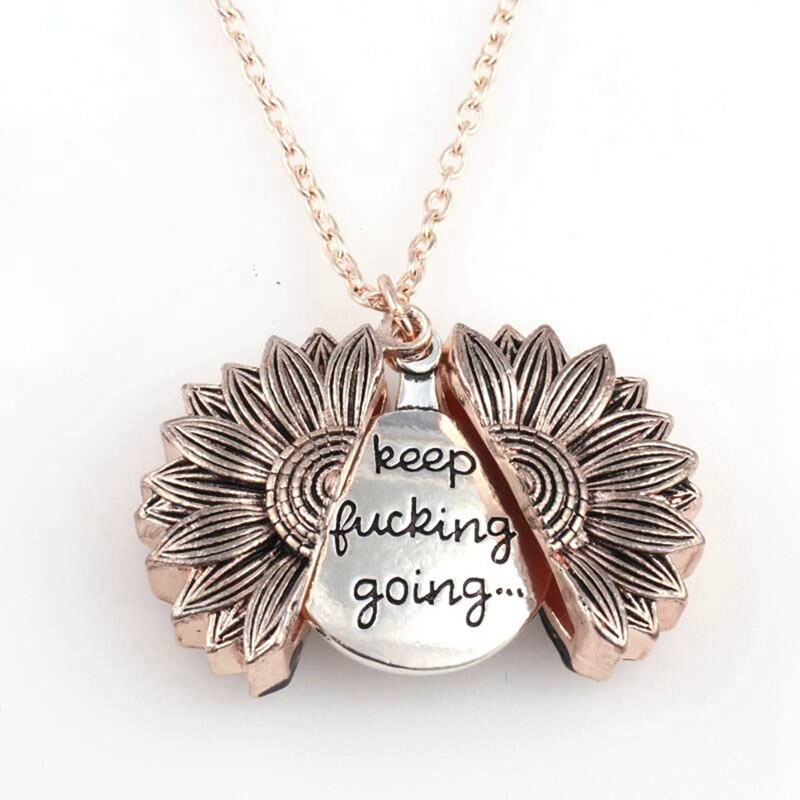 Retro Sunflower Lettering You Are My Sunshine Chain Short Clavicle Chain Necklace Gifts