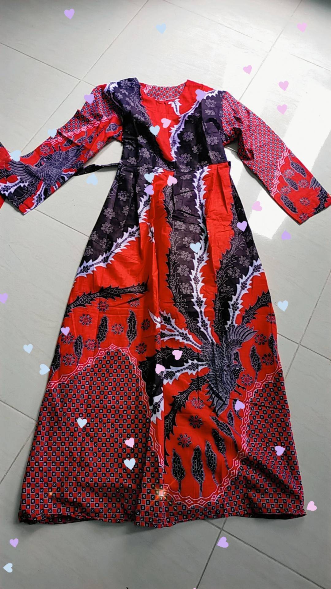 Special Baju Batik Couple Set Gamis & Kemeja Motif Rowo Abang