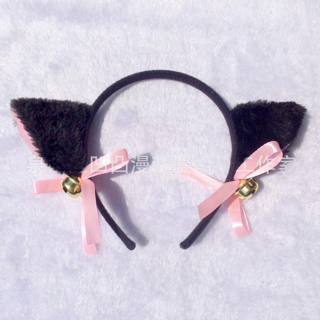 HBNK kawaii nekomimi bando kuping kucing neko cat hairband black white gray