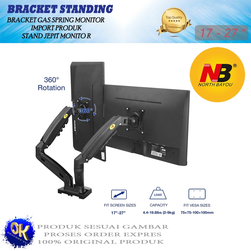 NB F160 gas spring breket monitor 17 - 27 inch / bracket monitor