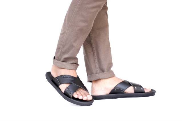 SANDAL KULIT PRIA CEVANY XMIN BLACK BROWN TAN KULIT SAPI ASLI ORIGINAL HANDMADE
