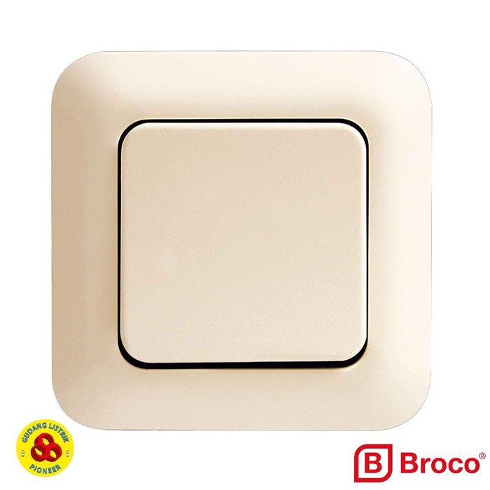 Broco Saklar Engkel 1G Gracio 4161 Sakelar Single 1 Gang - Cream