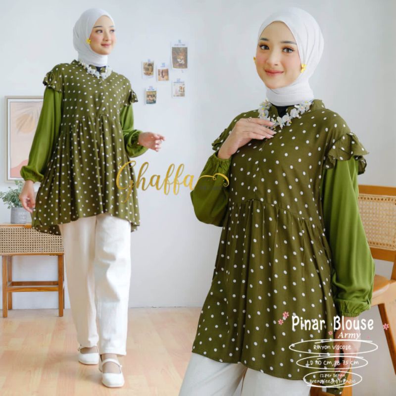 PINAR BLOUSE BY GHAFFA THE LABEL / BLOUSE MOTIF WANITA MUSLIMAH / Rayon viscose ld110