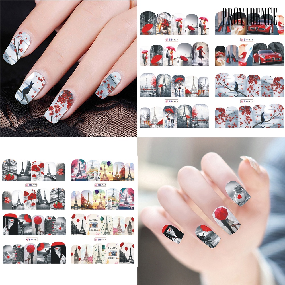 Providence Graceful Eiffel Tower DIY Nail Art Sticker Finger Tip Manicure Decal Decoration