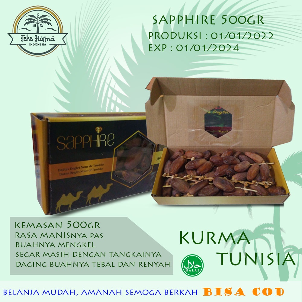 

Kurma Tunisia Tangkai Sapphire 500gr Ekonomis enak kaya manfaat