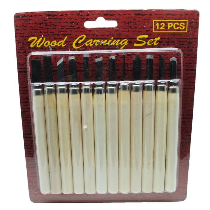 Set Pisau Ukir Pahat Kayu 12 in 1 Wood Carving Art Knife