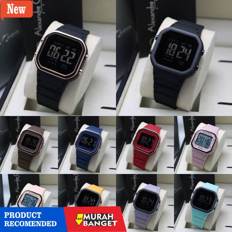 Jam digital wanita terbaik- JAM TANGAN WANITA ALEXANDRE CHRISTIE AC 9347 / AC9347 DIGITAL RUBBER ORI