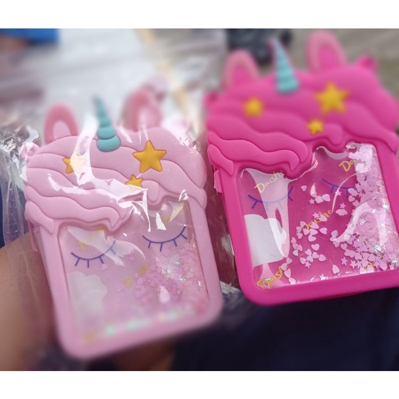 TAS SELEMPANG ANAK TAS JELLY MINI UNICORN WATER GLITTER