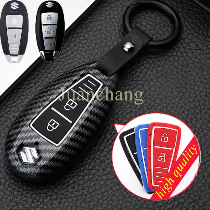 Case Remote Kunci Mobil Bahan Carbon fiber Untuk Suzuki Vitara Swift Ciaz Ertiga Celerio Ignis Kizashi SX4 Baleno Erga 2019