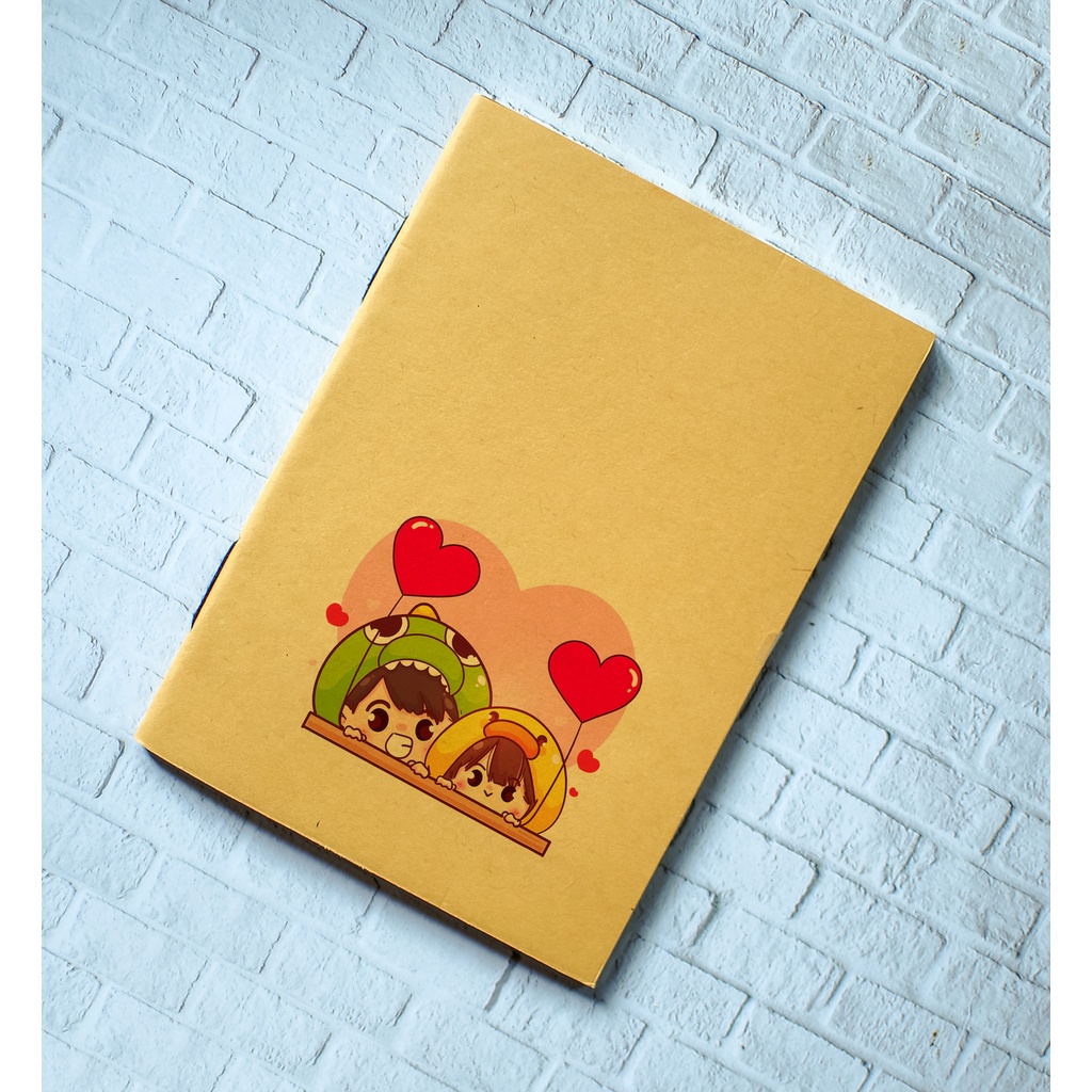 

Buku Notes Handmade CUTE COUPLE Series / Buku Tulis Vintage / Handmade / Ukuran 14 cm x10 cm