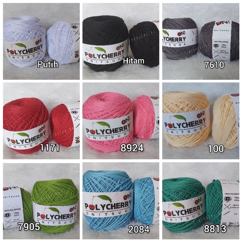 Benang rajut polycherry onitsuga